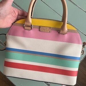 Kate Spade New York striped medium size handbag.
